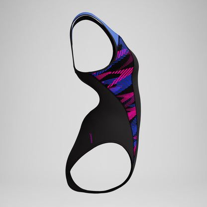 Placement Laneback Swimsuit Black/Blue - Speedo