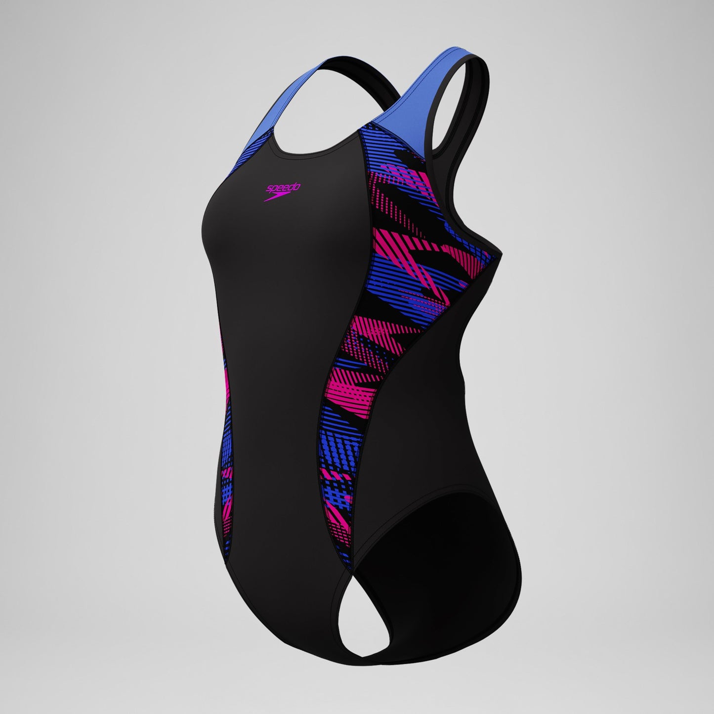 Placement Laneback Swimsuit Black/Blue - Speedo