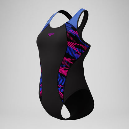 Placement Laneback Swimsuit Black/Blue - Speedo
