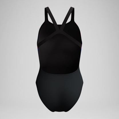 Club Training Printed Leaderback One Piece Black/Pink - Speedo