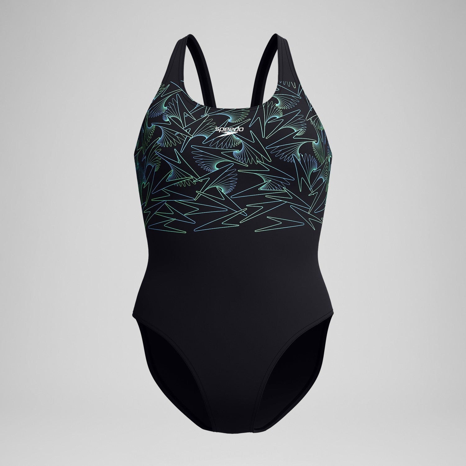 Hyperboom Placement Muscleback Swimsuit Black/Green - Speedo