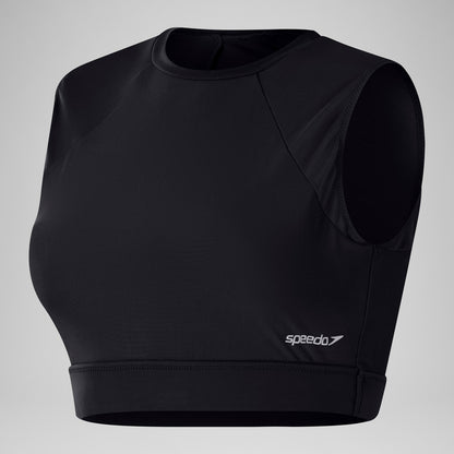 Mesh Solid Crop Top Black - Speedo