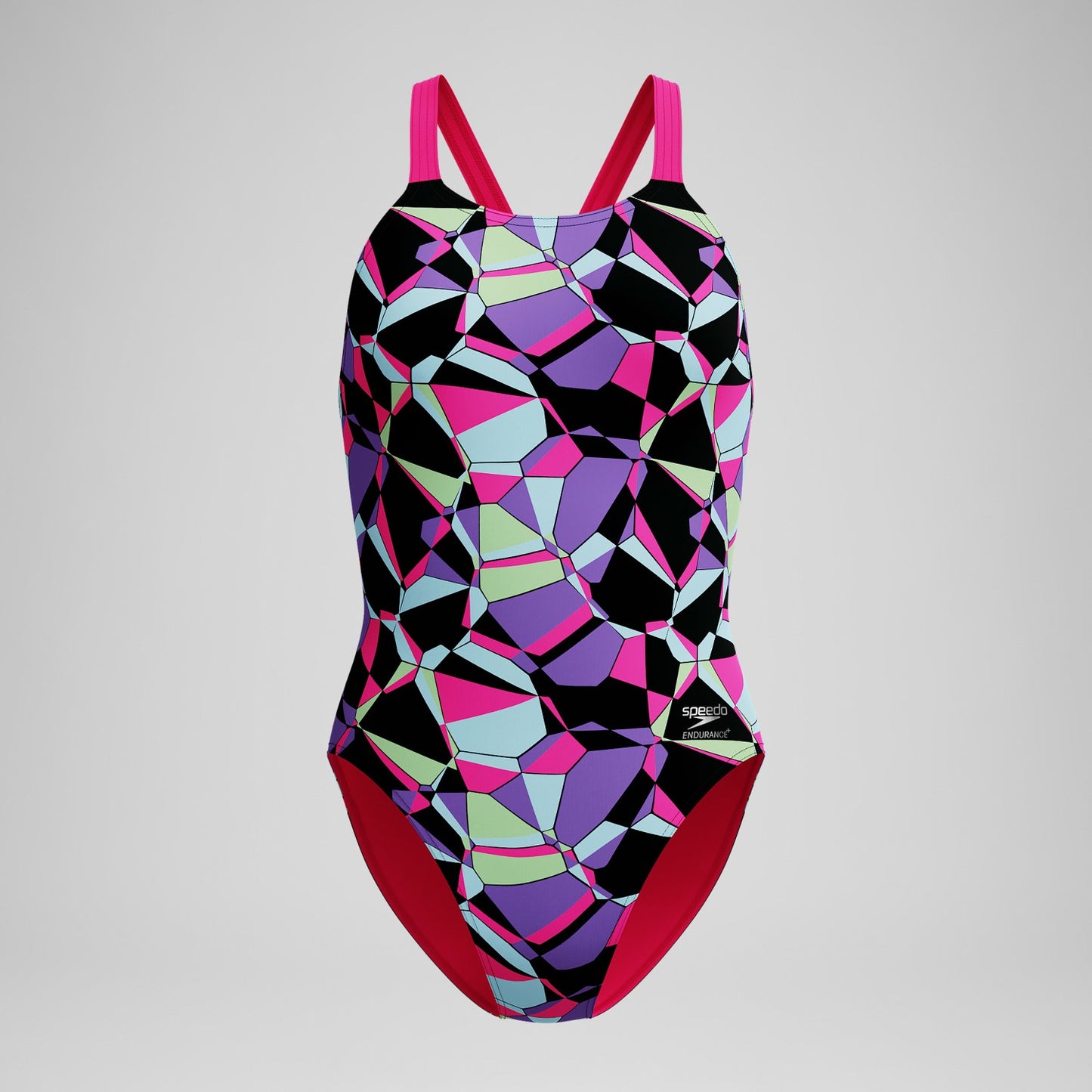 Club Training Printed Leaderback Swimsuit Black/Pink - Speedo