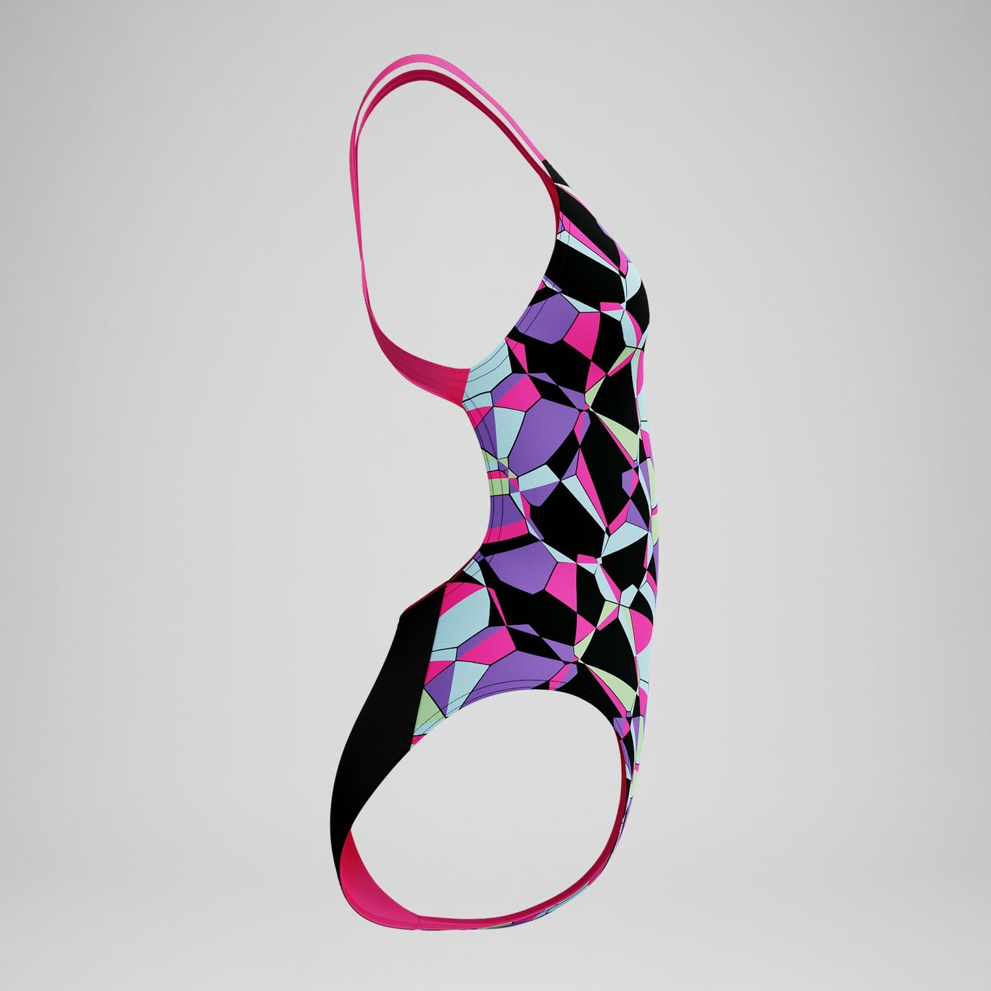 Club Training Printed Leaderback Swimsuit Black/Pink - Speedo