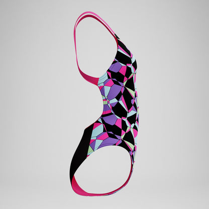 Club Training Printed Leaderback Swimsuit Black/Pink - Speedo