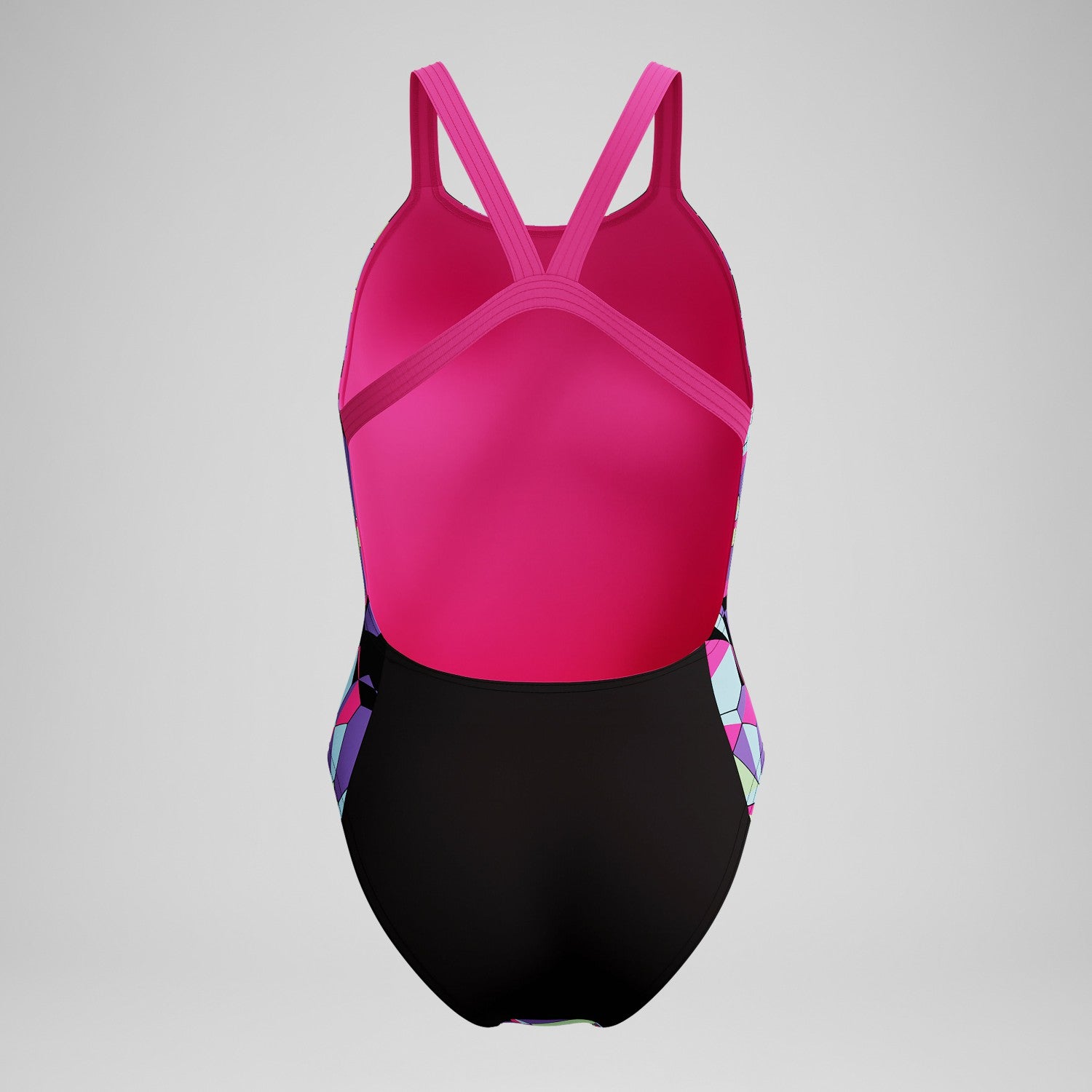 Club Training Printed Leaderback Swimsuit Black/Pink - Speedo