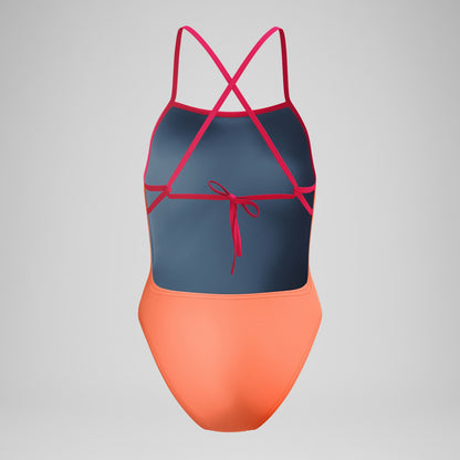 Club Training Solid Tie Back Swimsuit Orange - Speedo