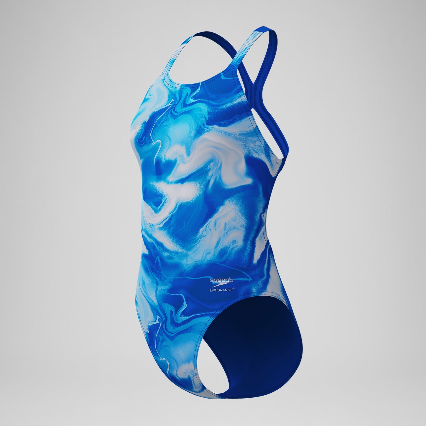 Club Training Printed Powerback Swimsuit Blue/White - Speedo