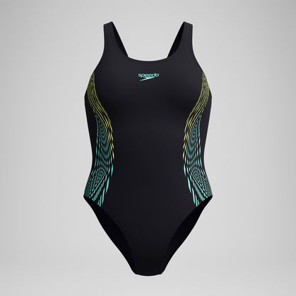 Placement Muscleback Swimsuit Black/Yellow - Speedo