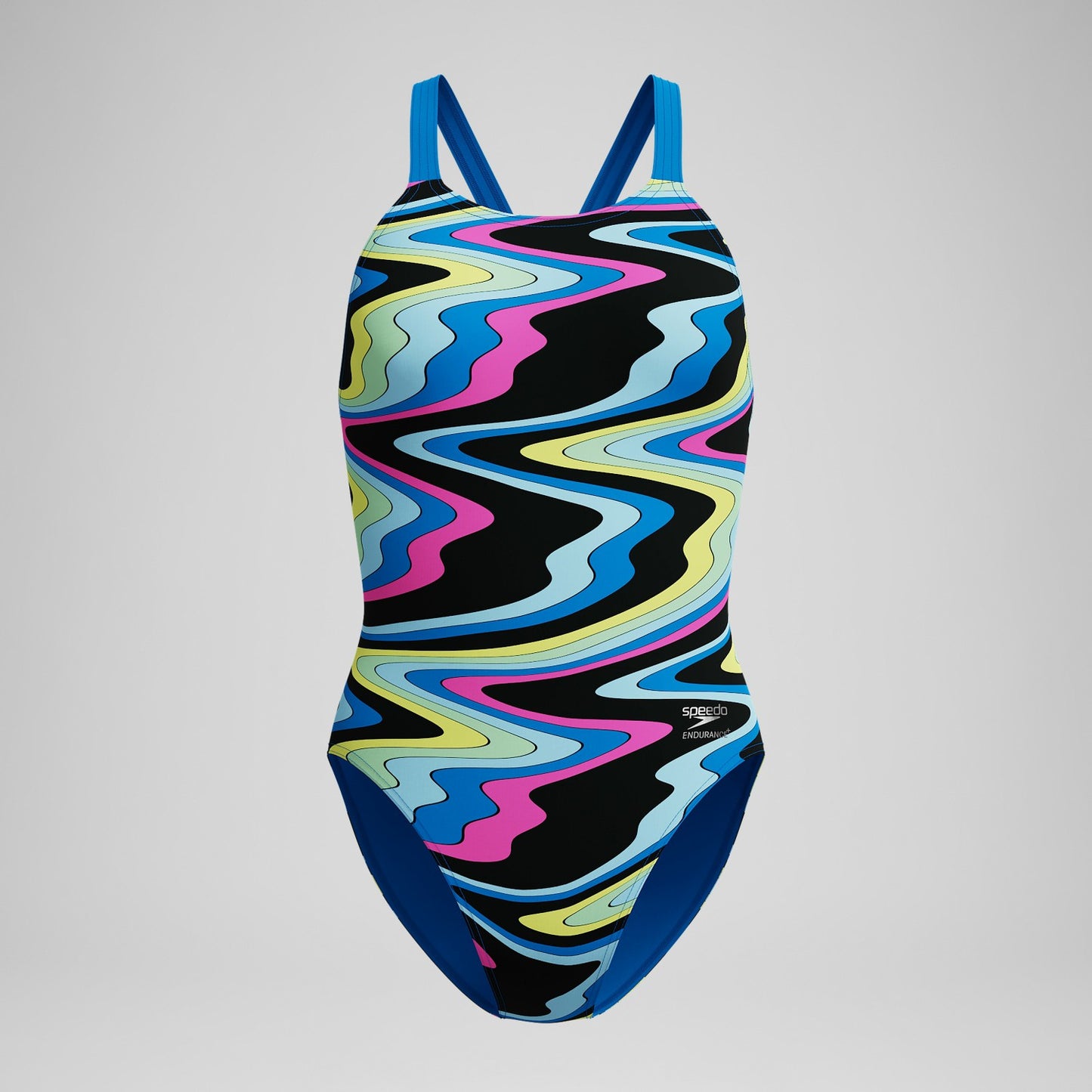 Club Training Printed Leaderback One Piece Black/Blue - Speedo