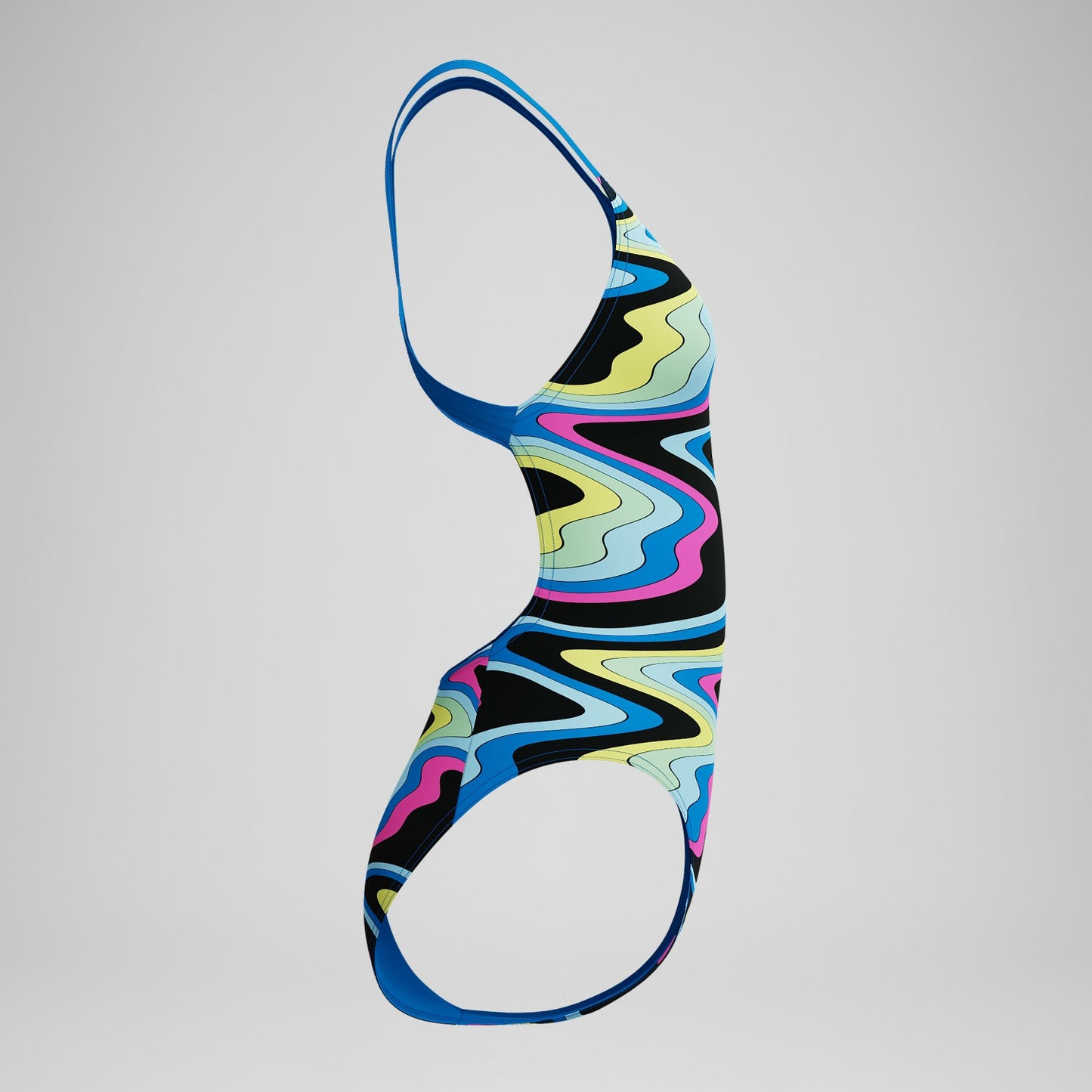 Club Training Printed Leaderback One Piece Black/Blue - Speedo