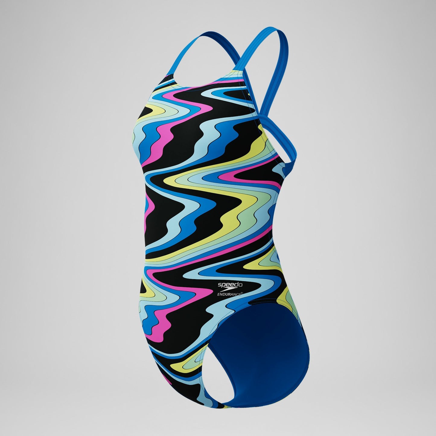 Club Training Printed Leaderback One Piece Black/Blue - Speedo