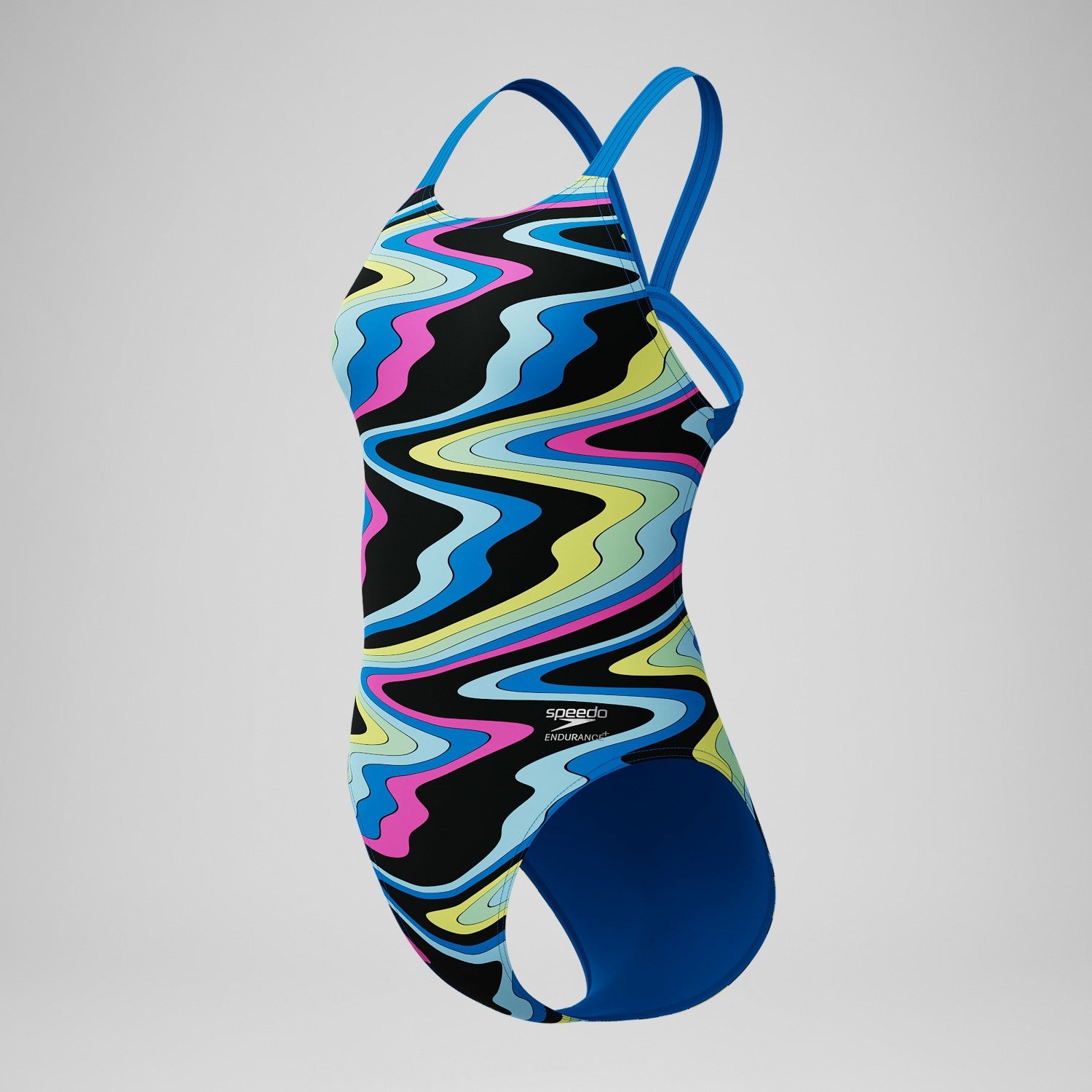 Club Training Printed Leaderback One Piece Black/Blue - Speedo