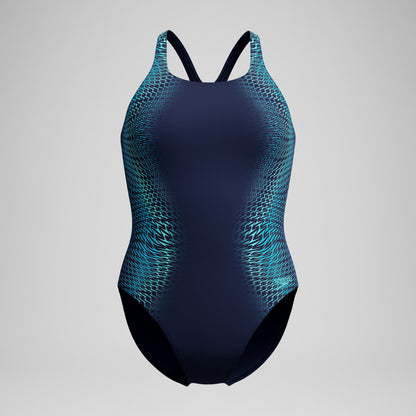 Medalist Printed Swimsuit Blue - Speedo