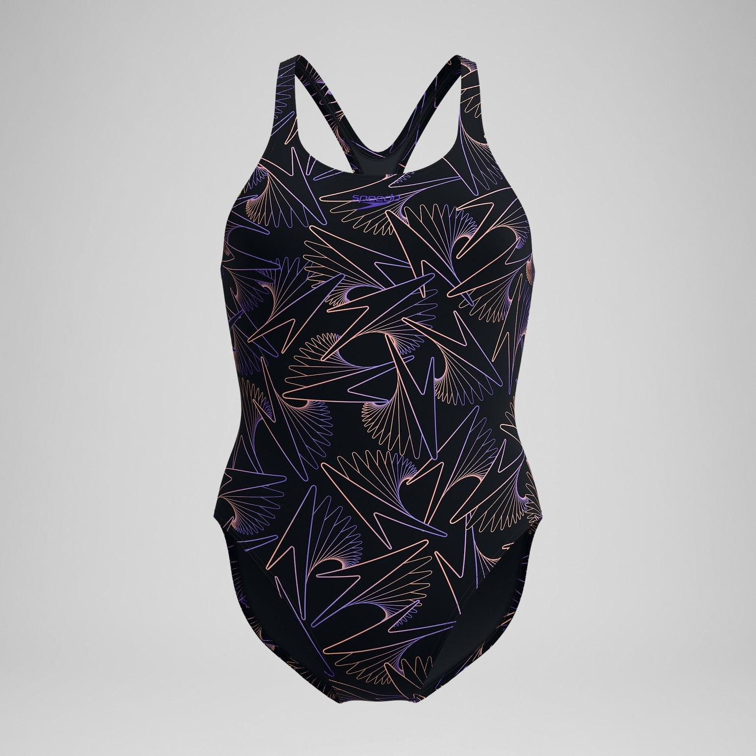 Hyperboom Medalist Allover Print Swimsuit Black/Peach - Speedo