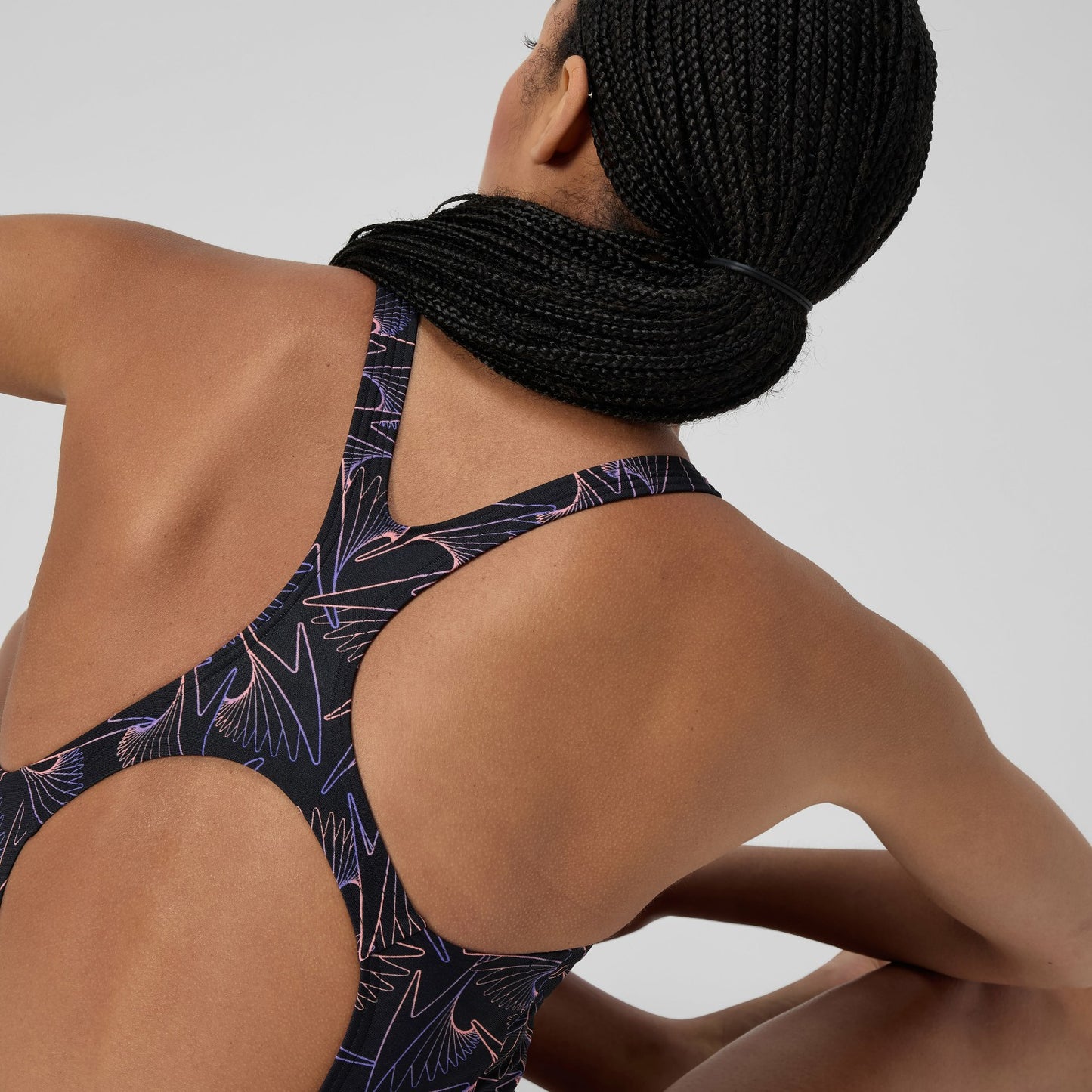 Hyperboom Medalist Allover Print Swimsuit Black/Peach - Speedo
