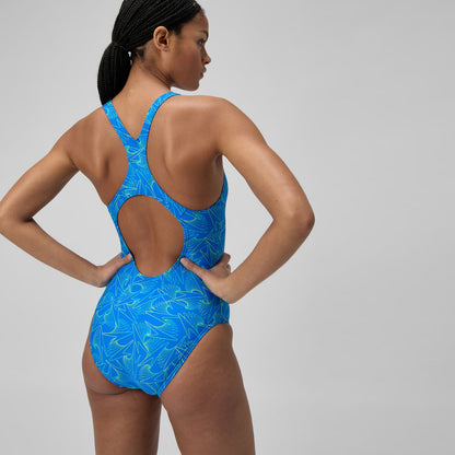 Hyperboom Medalist Allover Print Swimsuit Blue - Speedo