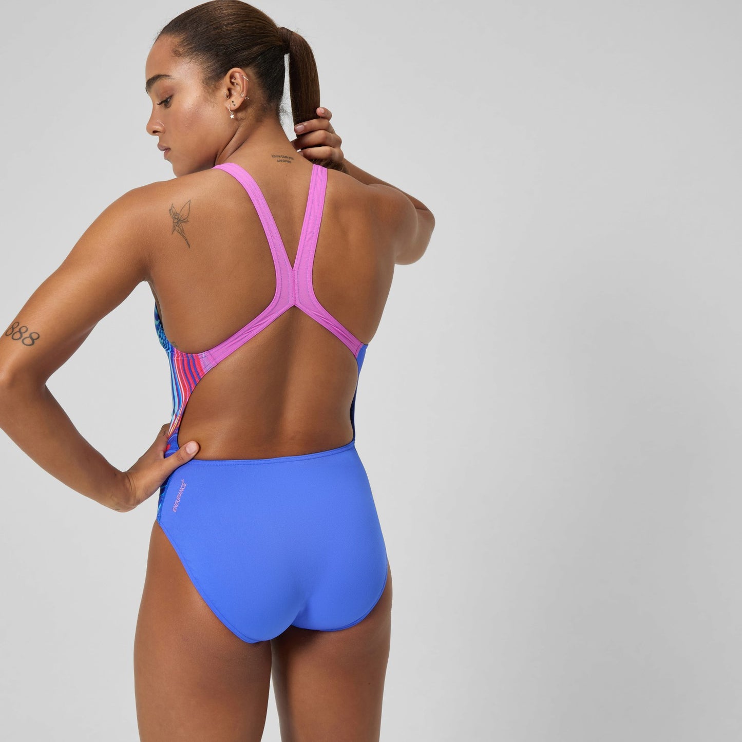 Club Training Placement Powerback Swimsuit Blue/Pink - Speedo