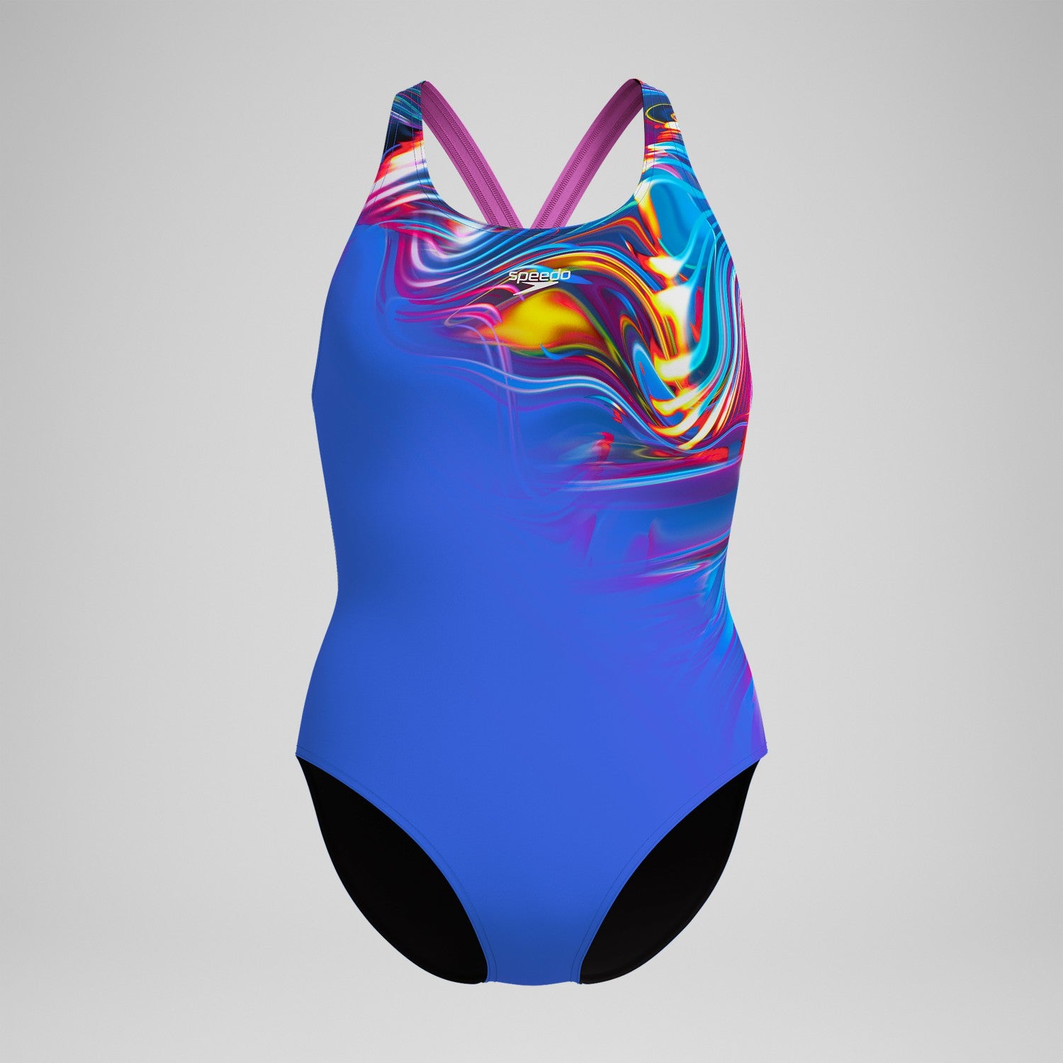 Club Training Placement Powerback Swimsuit Blue/Pink - Speedo