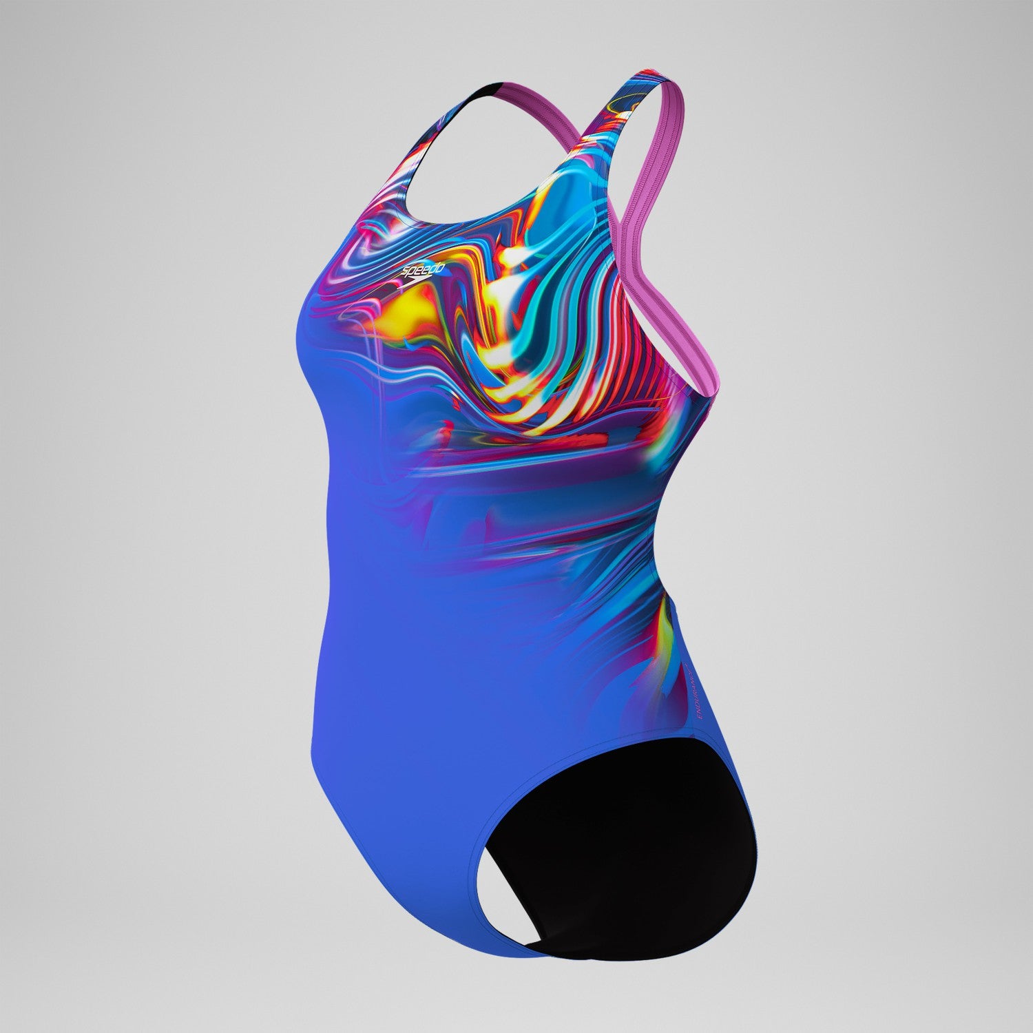 Club Training Placement Powerback Swimsuit Blue/Pink - Speedo