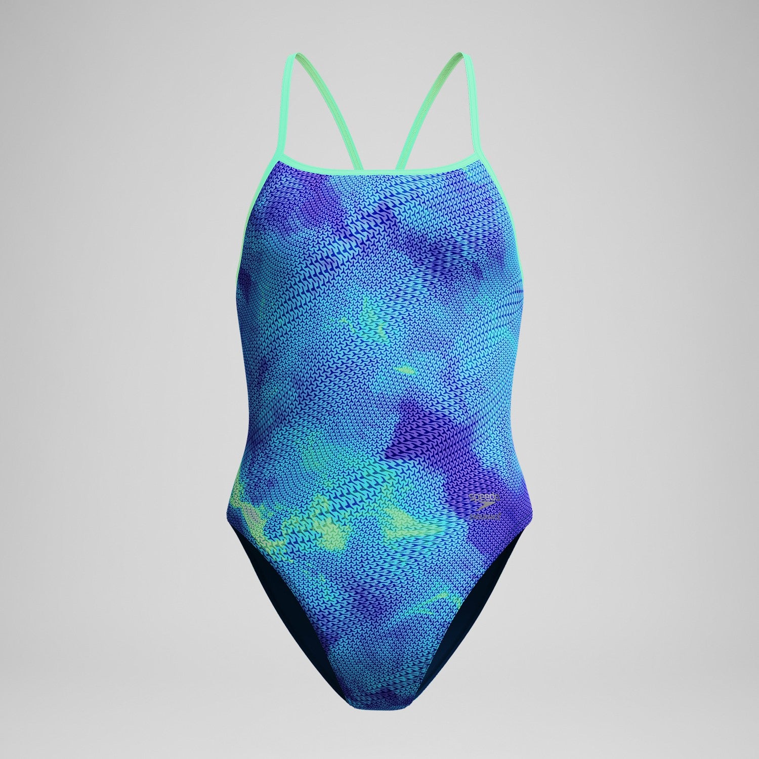 Club Training Printed Turnback Swimsuit Blue - Speedo