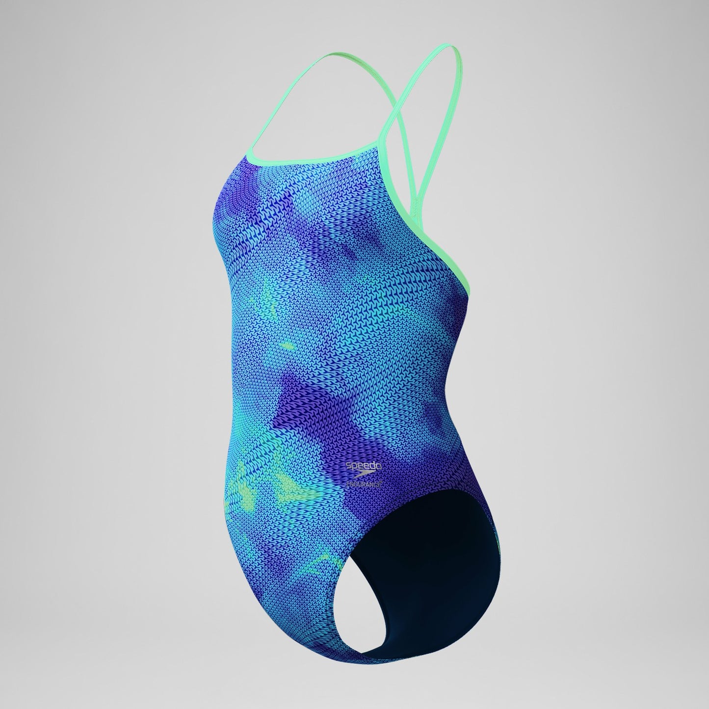 Club Training Printed Turnback Swimsuit Blue - Speedo