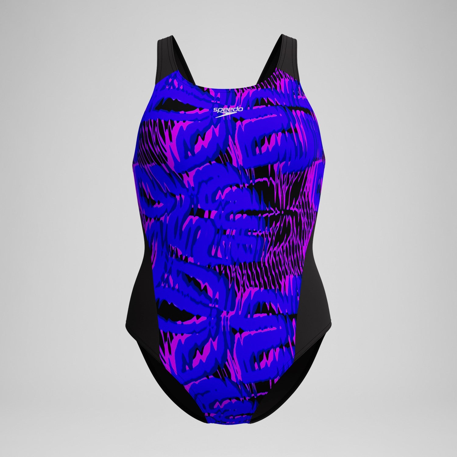 Club Training Printed Recordback Swimsuit Black/Blue - Speedo