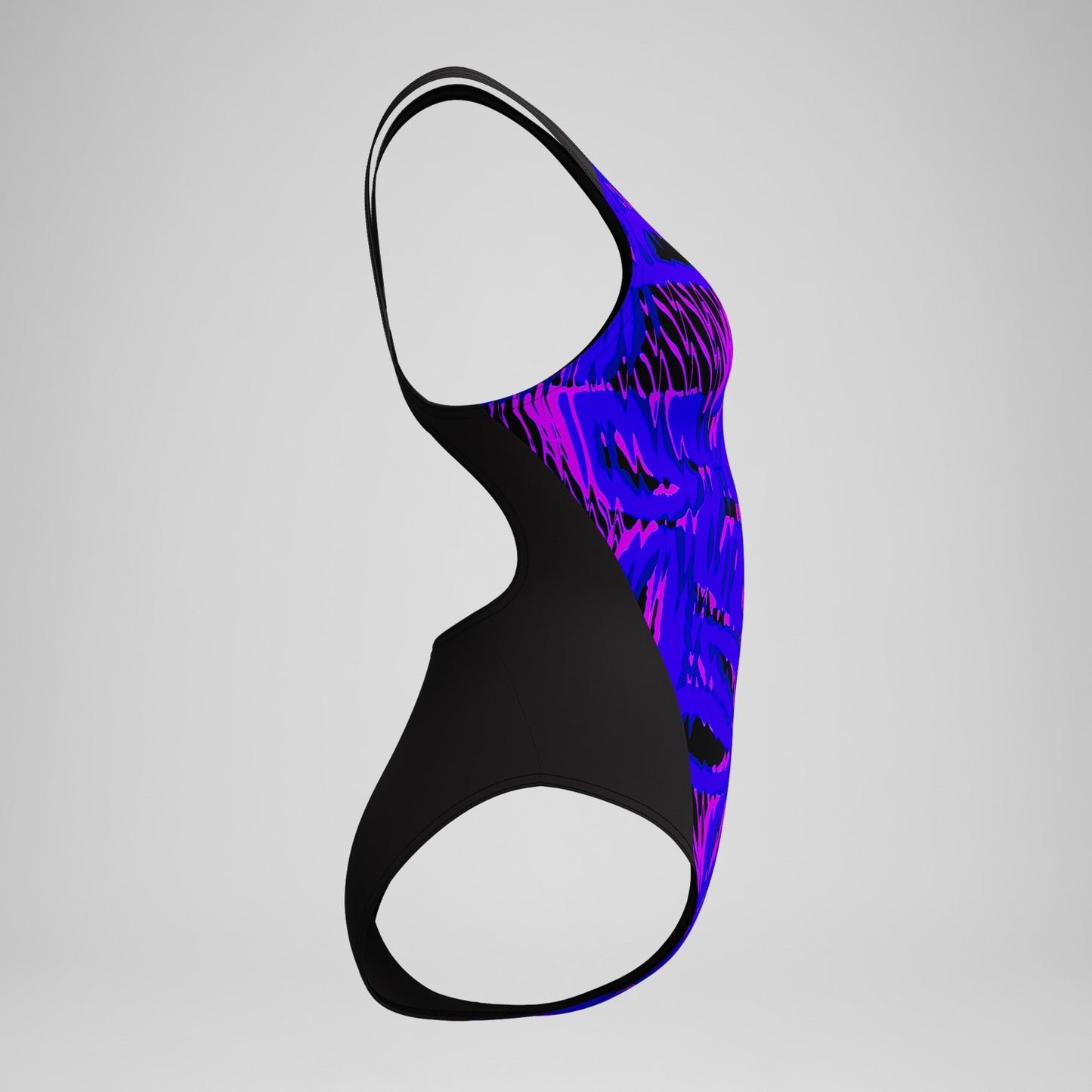 Club Training Printed Recordback Swimsuit Black/Blue - Speedo
