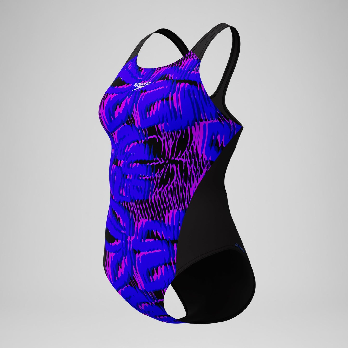 Club Training Printed Recordback Swimsuit Black/Blue - Speedo