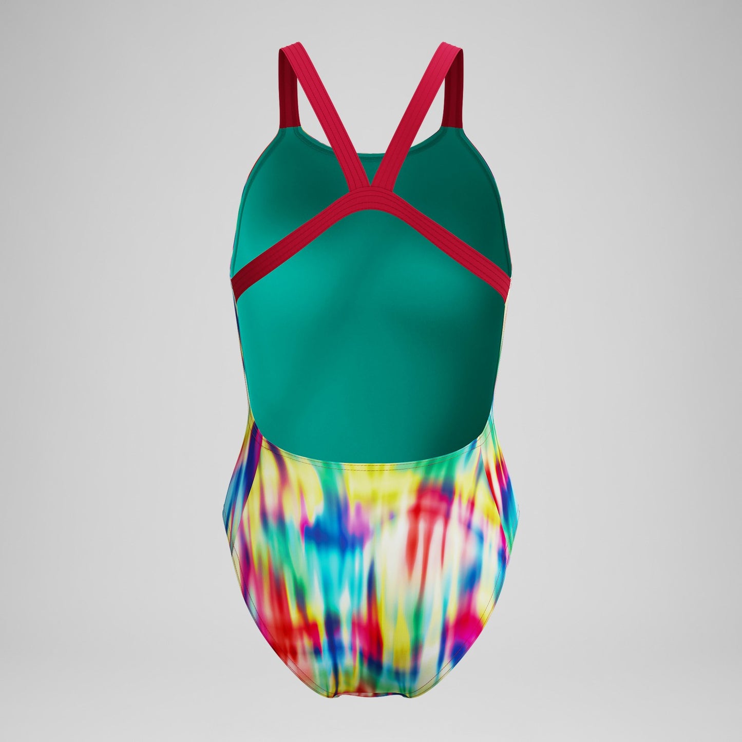 Club Training Printed Leaderback Swimsuit Red/Yellow - Speedo