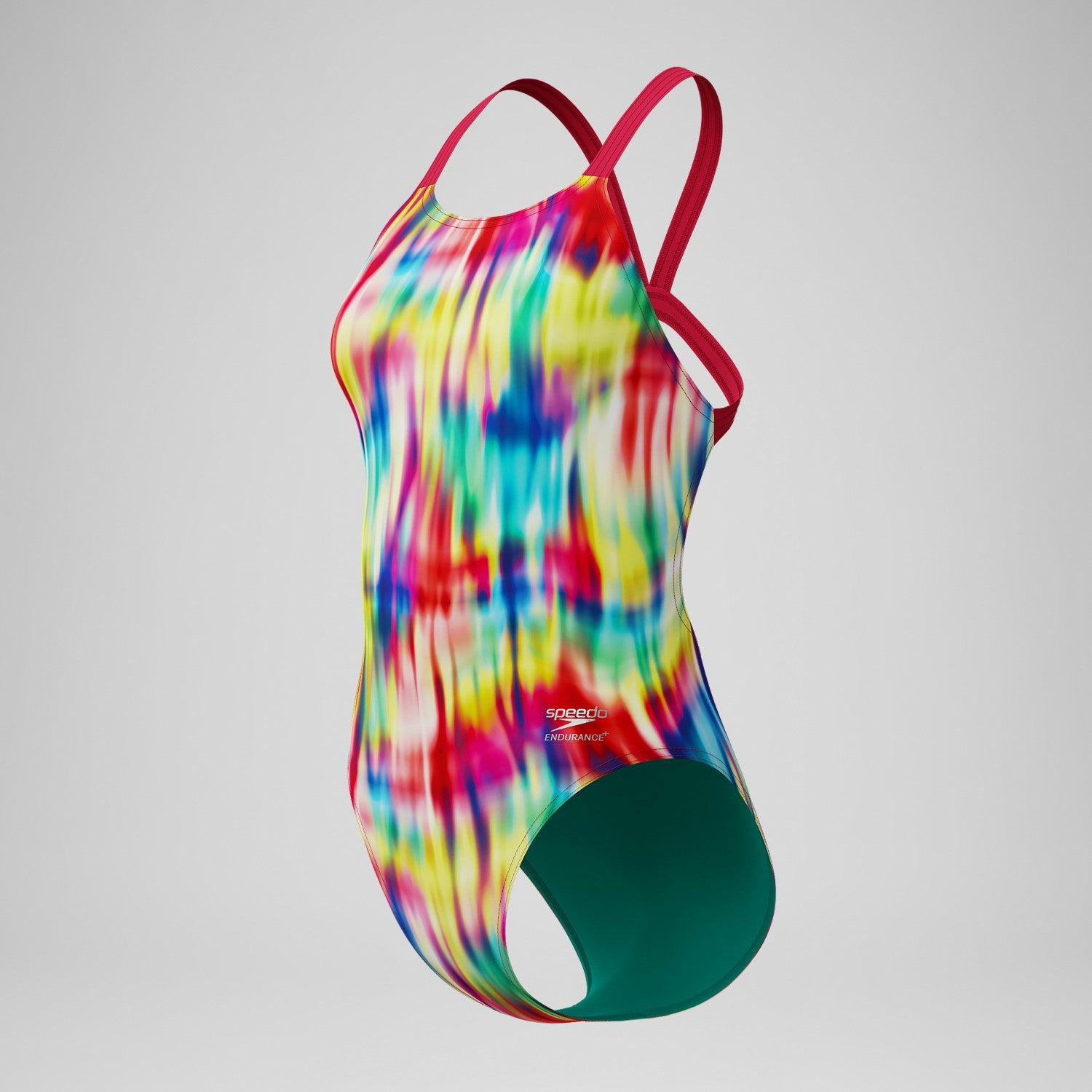 Club Training Printed Leaderback Swimsuit Red/Yellow - Speedo