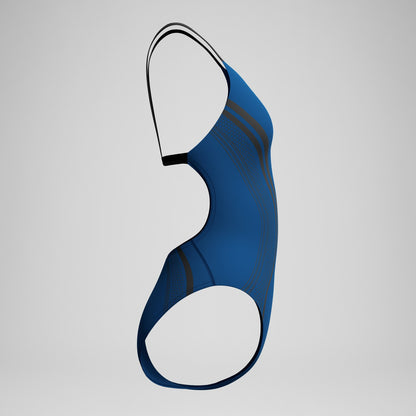 V Class Printed Active Back Swimsuit Blue - Speedo