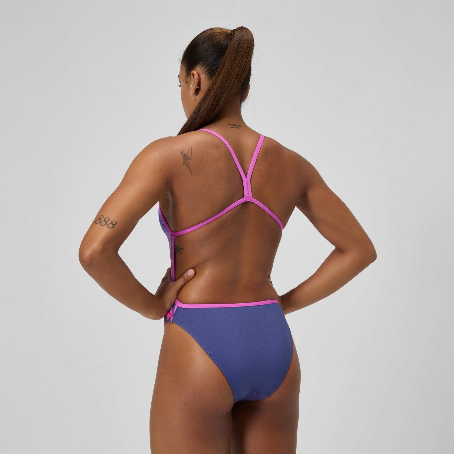 Club Training Placement V Back Swimsuit Pink/Blue - Speedo