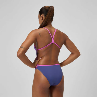 Club Training Placement V Back Swimsuit Pink/Blue - Speedo