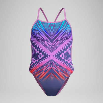 Club Training Placement V Back Swimsuit Pink/Blue - Speedo