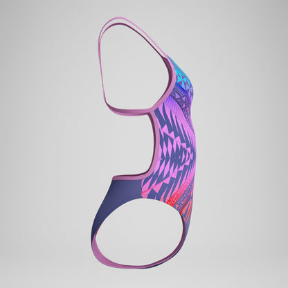Club Training Placement V Back Swimsuit Pink/Blue - Speedo