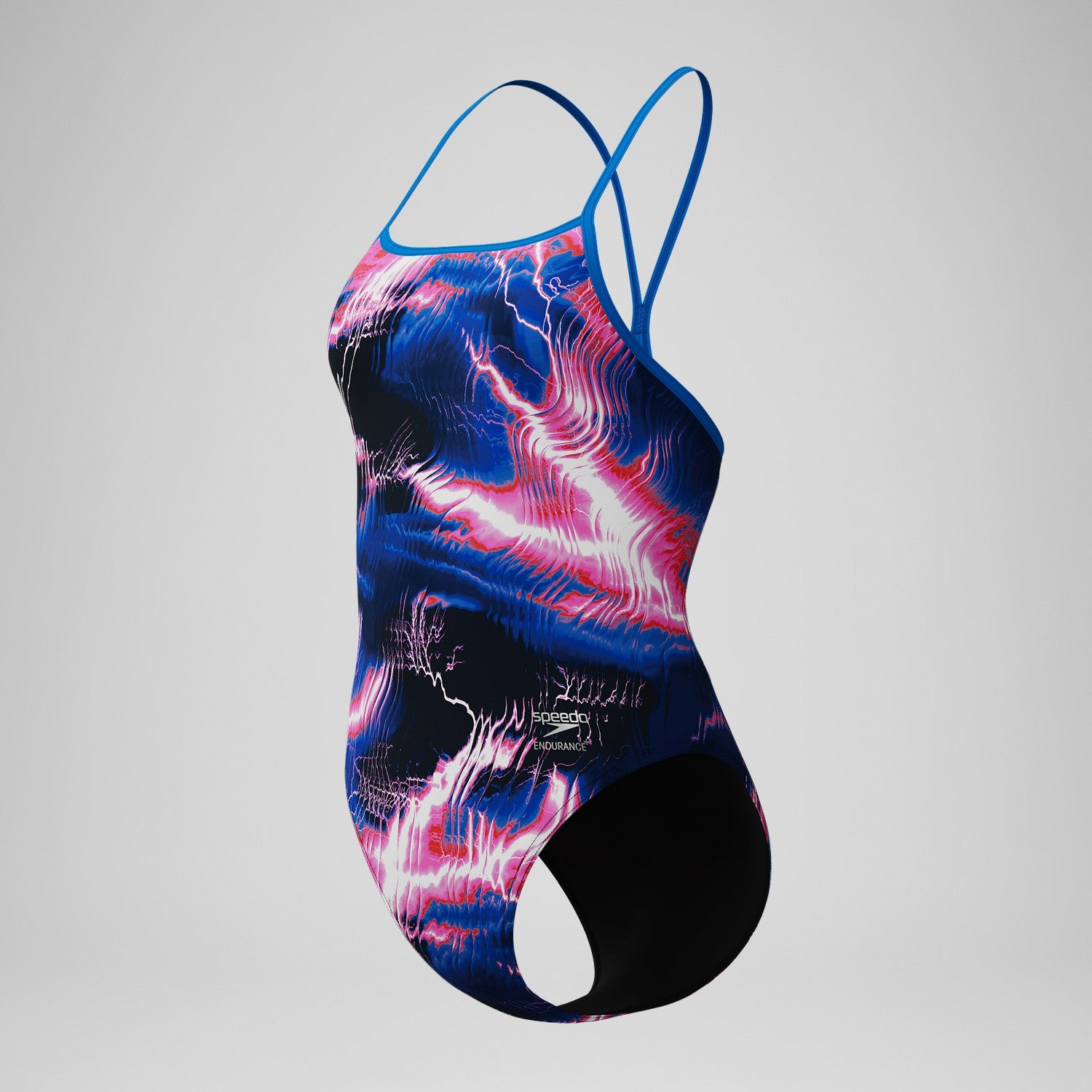 Club Training Printed Turnback Swimsuit Blue/Pink - Speedo