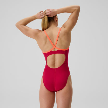 Club Training Solid Flyback 2.0 Swimsuit Red/Orange - Speedo