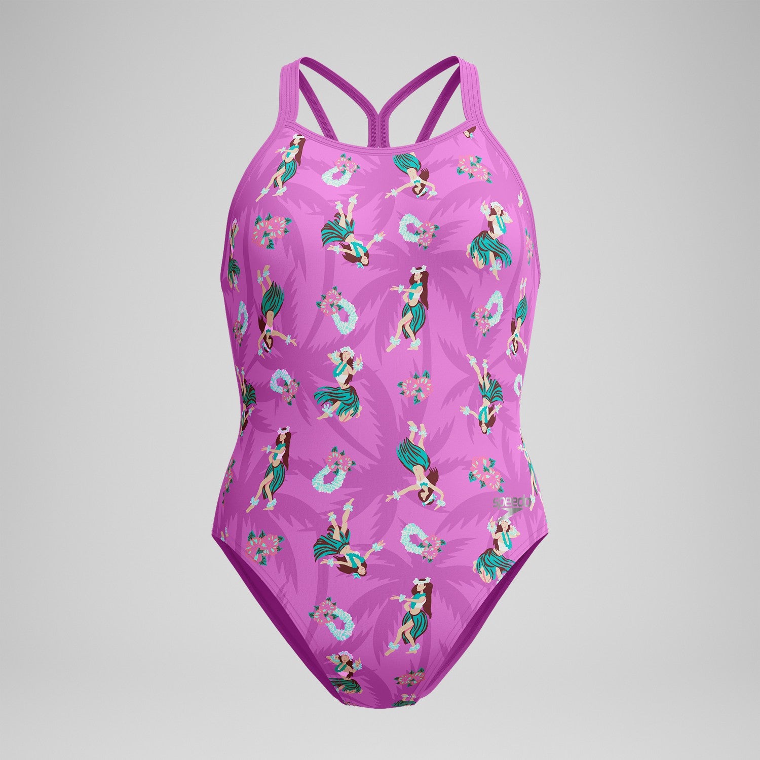 Club Training Printed Starback Swimsuit Pink/Green - Speedo