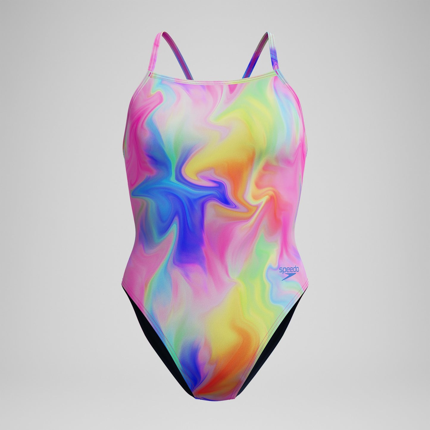 Club Training Printed V Back Swimsuit Pink/Yellow - Speedo