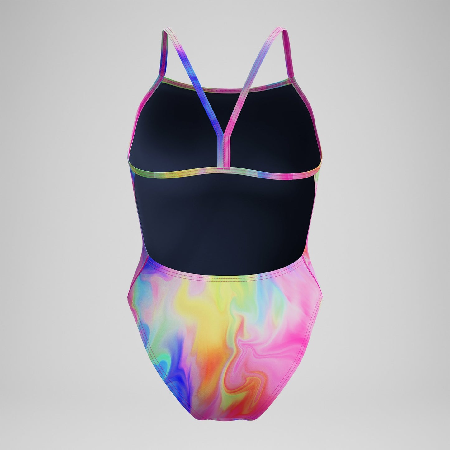 Club Training Printed V Back Swimsuit Pink/Yellow - Speedo